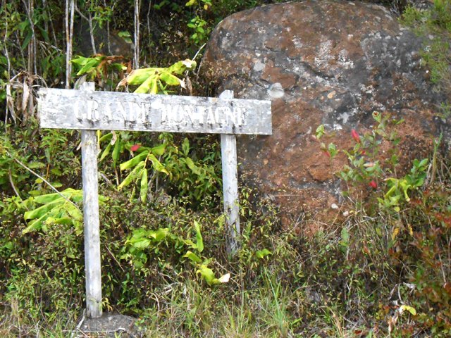 Le panneau annonçant la Grande Montagne