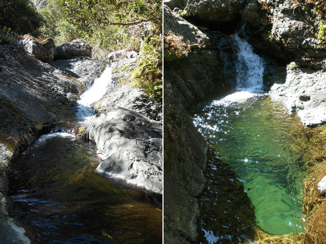 On rencontre souvent de beaux petits bassins d'eau très claire