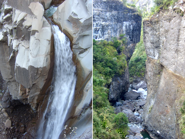 La Cascade du Bras Rouge et les falaises qui l'entourent