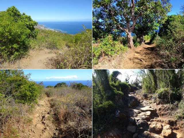 Quelques portions variées du sentier de descente