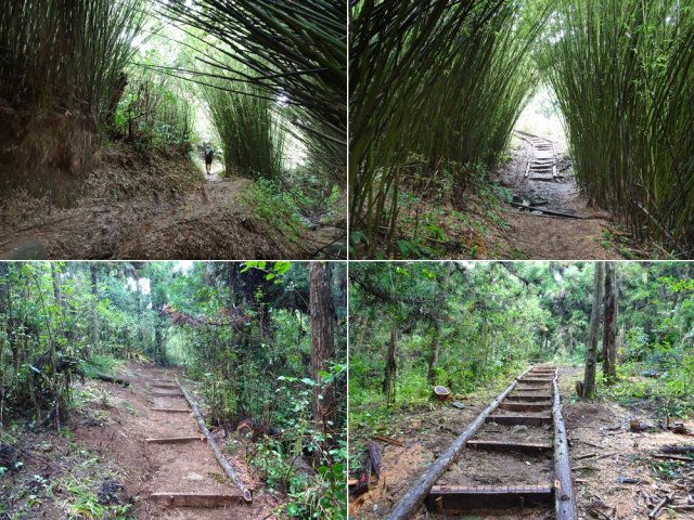 Le début du sentier Laverdure en cours de réhabilitation en mars 2021