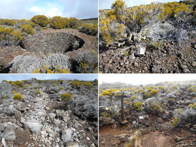 Un puits intermédiaire de stockage de la glace et des portions du sentier