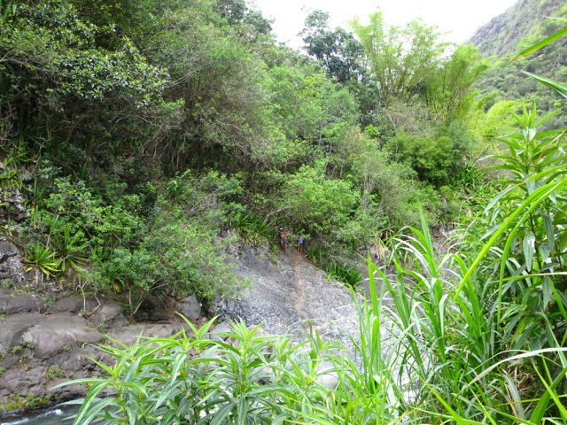Le début du sentier de remontée pour une dernière pente