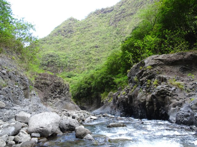 Entamer une agréable descente des Gorges du Bras de la Plaine