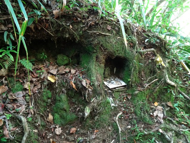 Arrivée au col près du petit oratoire entouré de bouteilles