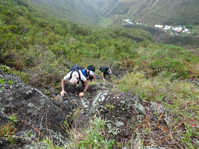 Un passage sans sécurité mais de bonnes prises pour les mains