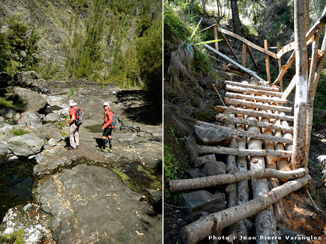 Cheminement aisé quand il n'y a pas de passerelle ou d'escalier