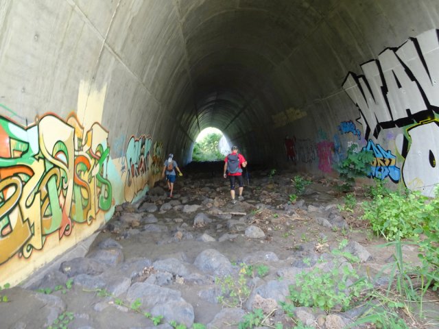 Le tunnel sous la Route des Tamarins en direction de l'Océan