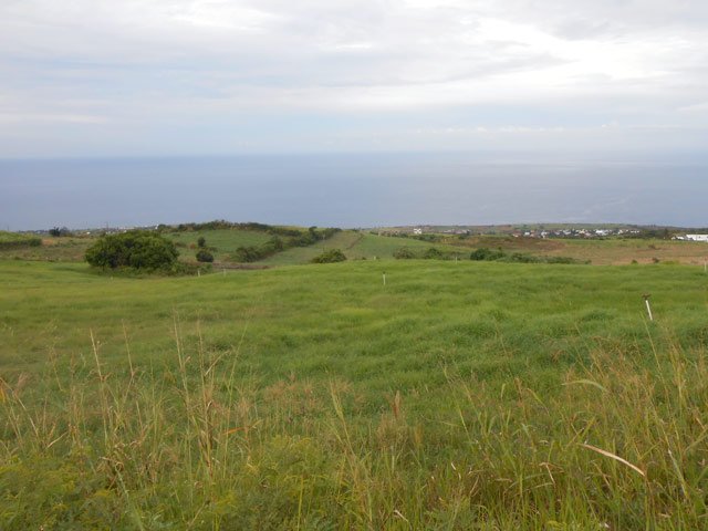 Les prairies au départ à travers les champs de canne à sucre