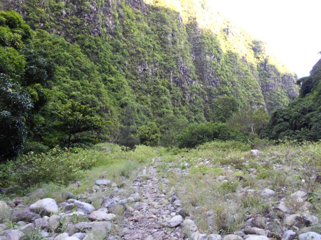 On devine encore la trace du sentier de galets