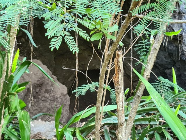 Une grotte sur la droite au passage dans le canal
