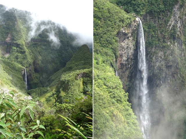 Le classique Bras de Caverne se jetant au fond du Trou de Fer, vu depuis le belvédère