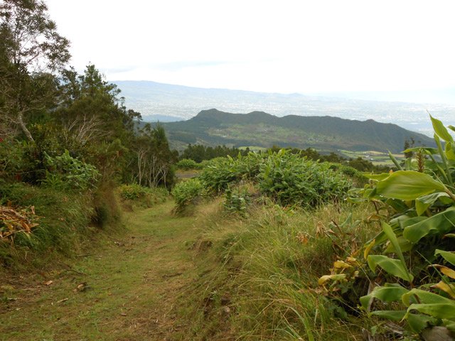 Agréable piste étroite avec belles vues sur la Tampon