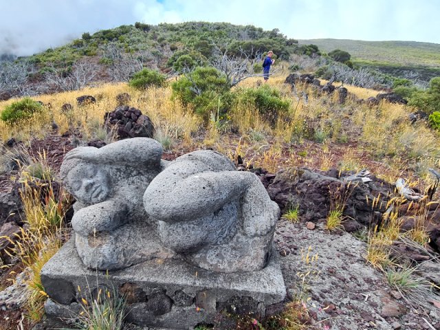 La montée au piton est facile et rapide pour aller voir les sculptures