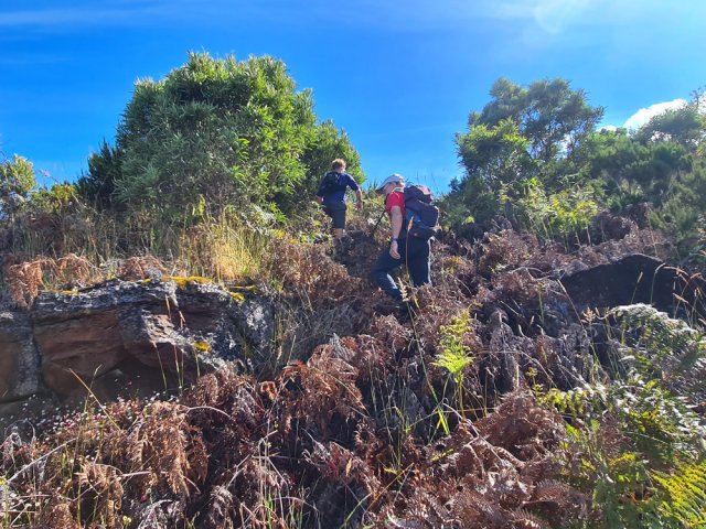 Le passage de la ravine est facile mais il n'y a guère de trace visible