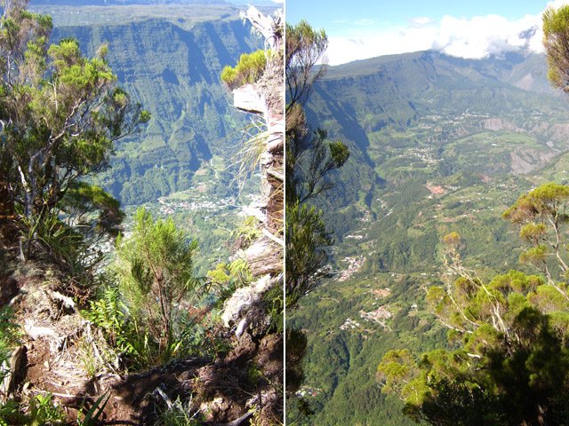 On a, malgré les branches, de dizaines de points de vue tout au long du circuit