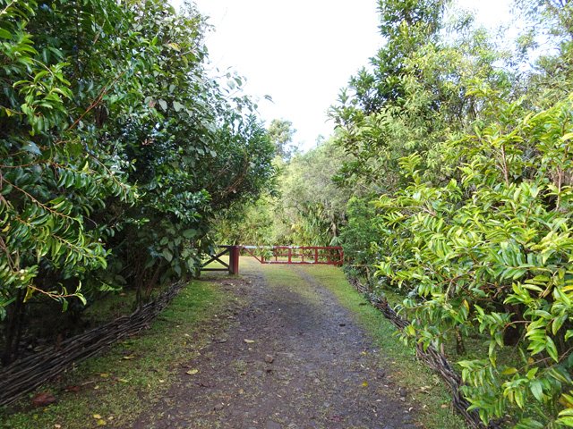 La barrière située à la fin de l'agréable piste