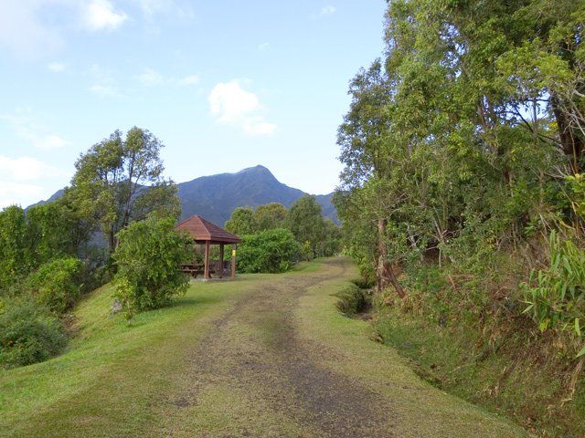 Des kiosques sont installés le long de la piste herbeuse