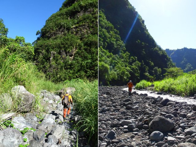 Possibilité de passer sur l'ancienne piste ou au plus près du bras