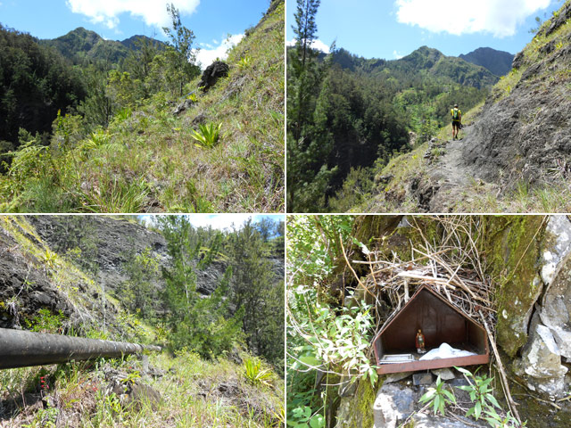 Quelques portions du sentier marron qui longe la tuyauterie