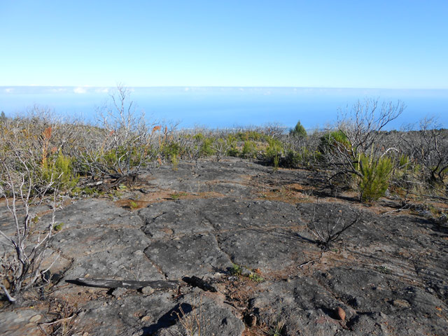 Une agréable partie du sentier oublié sur plaques de basalte