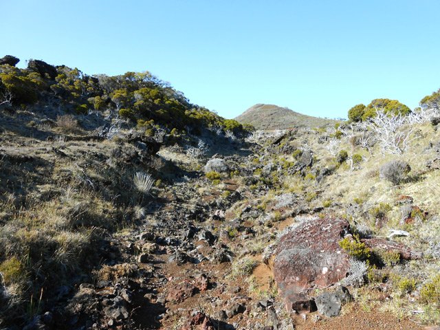 Passage d'une ravine caillouteuse