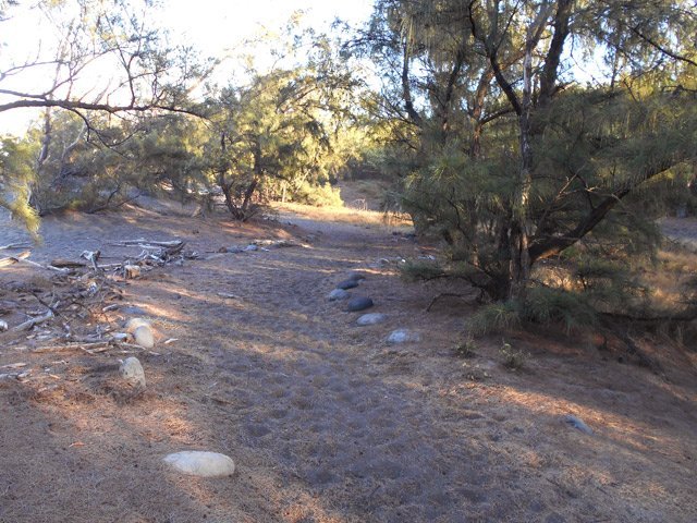 Toujours le même type de parcours sableux pour remplir les chaussures