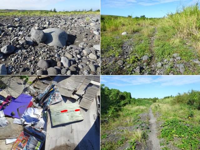 L'ancienne piste traversant le delta est devenue très difficile à suivre. Nombreux déchets