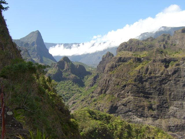 Le panorama depuis la rambarde qui protège du vide