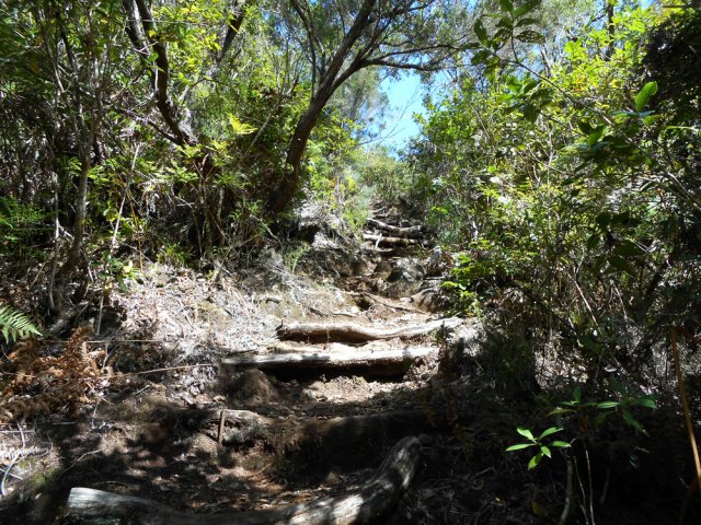 Le sentier de Gueule Rouge comporte de très fortes pentes