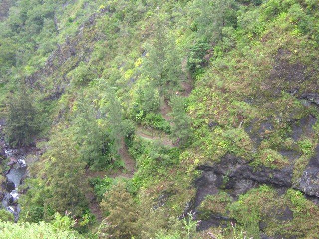 Une idée des courts lacets bordés de filaos