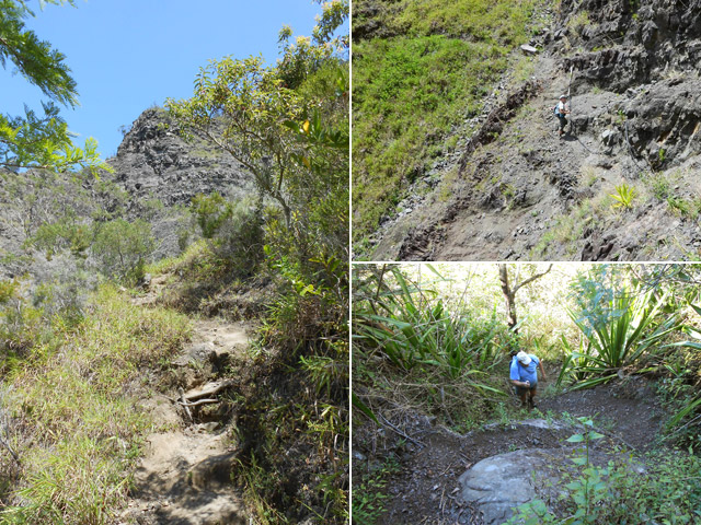 Quelques portions du sentier vers le col du Piton Morel