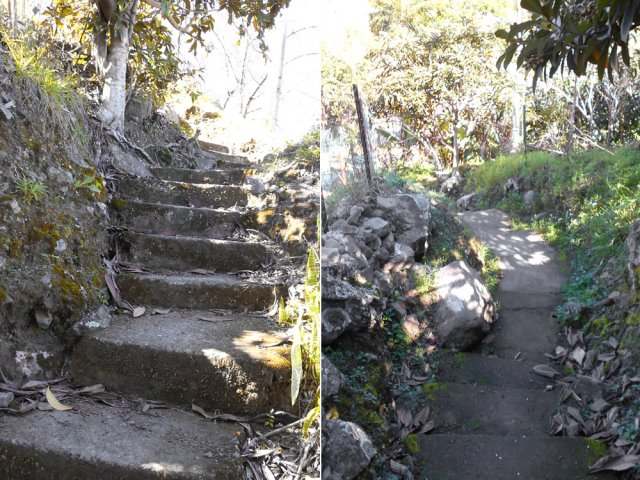 Beaucoup d'escaliers et de béton sur l'agréable sentier des Gaulettes