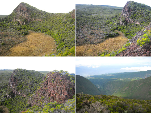 Plusieurs vues du Piton Rond et panorama sur les villes de la côte