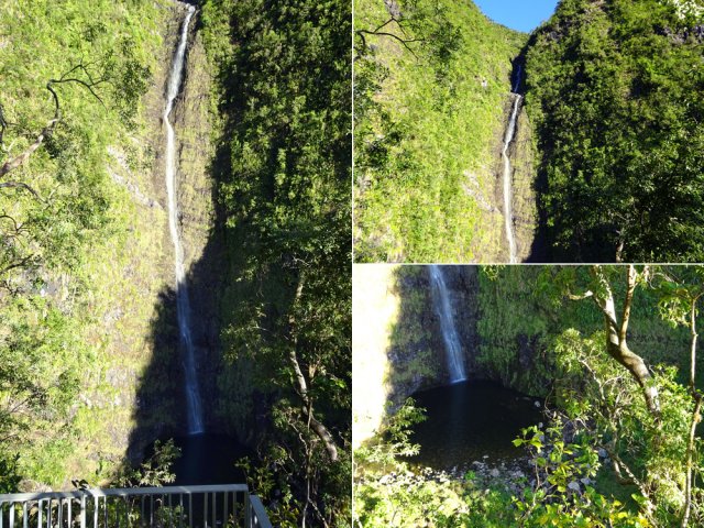 La cascade depuis le promontoire sécurisé