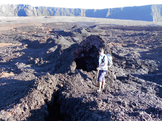 Une des bouches éruptives de la coulée du 13 juillet 2018