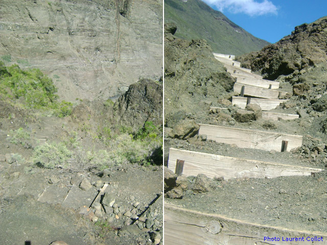 Le terrain sableux du sentier a bien été retenu par de sérieux travaux