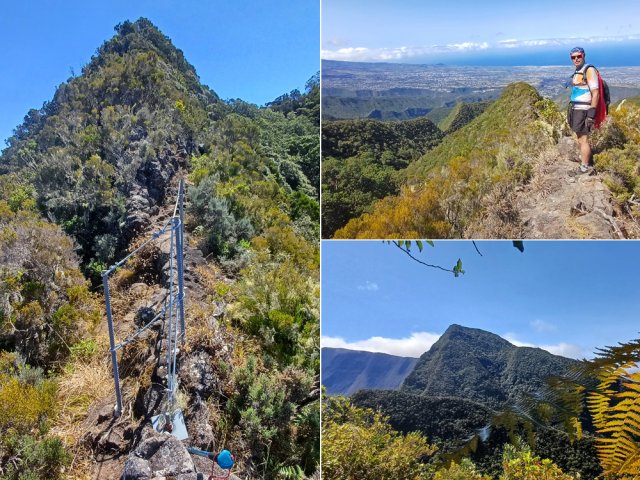 Un des passages plus vertigineux donnant sur les pointes du Dimitile