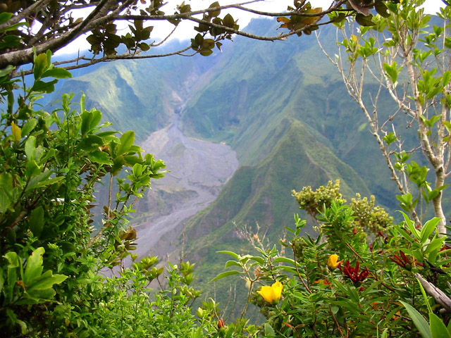 La vallée de Mahavel depuis une trouée de verdure