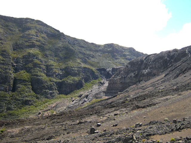 Le début de la descente et le grand cassé de Grand Pays