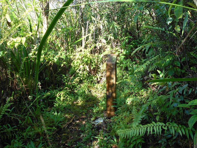 Une borne de l'ONF, signe qu'on entre dans le Parc Nationel