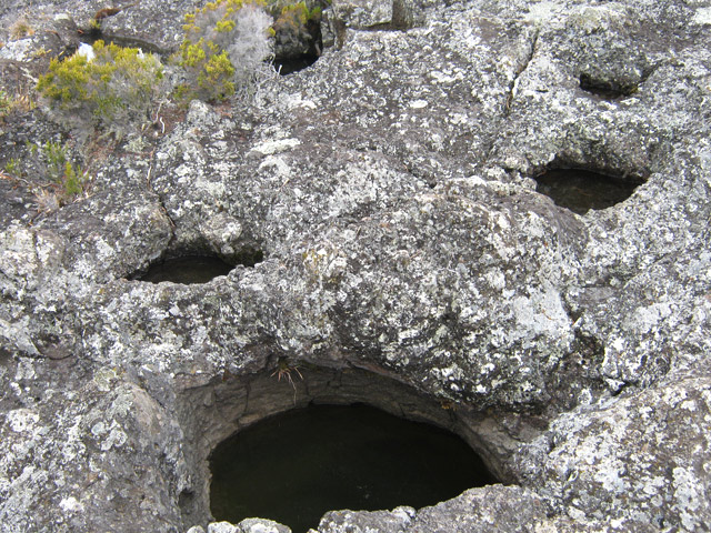 Loin du fond de la ravine, de belles marmites de géants