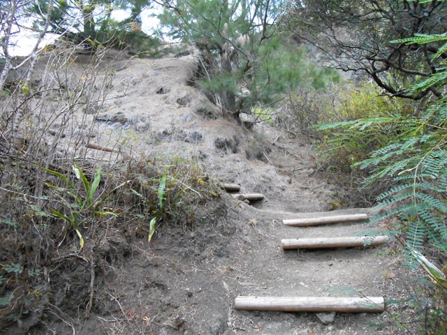La montée à la Chapelle sur un sol sableux