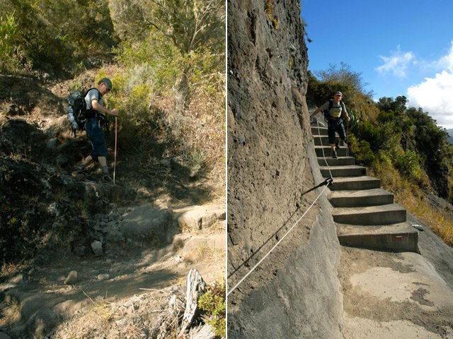 Passage vertigineux pour certains à cet escalier de la Brèche