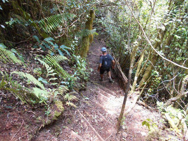 Il descend fortement vers le cratère