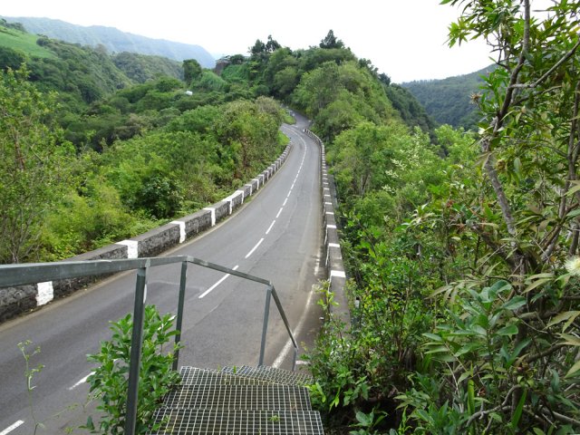 Une échelle facilite la montée du talus