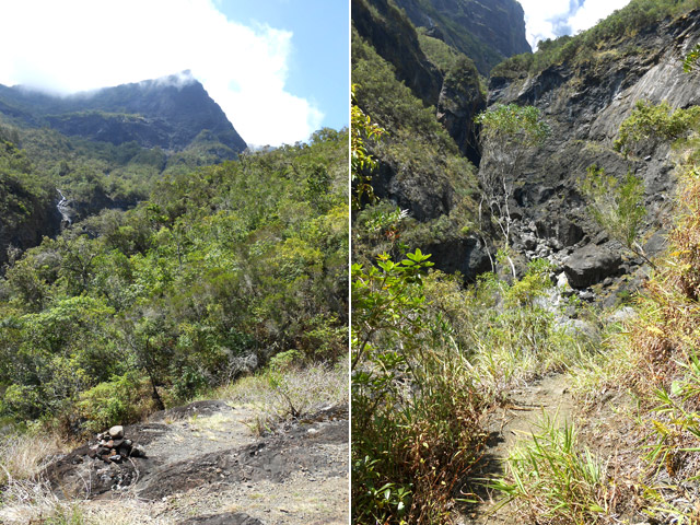 Le premier cairn près du départ du sentier.