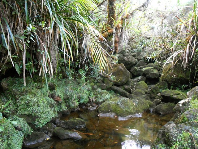 Passage d'une ravine en fin de descente