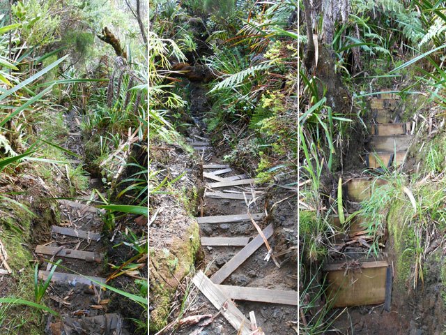 Quelques portions du sentier en forte descente vers les Citernes