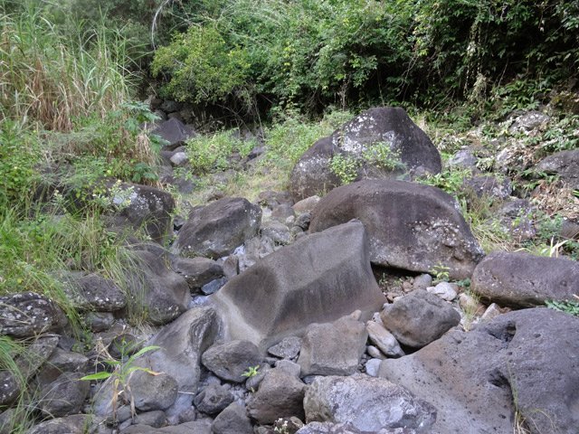 Une idée du cheminement lorsqu'il n'y a pas de sentier